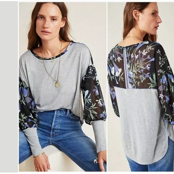 Anthropologie Tops - Anthropologie New TINY Raye Top Balloon Sleeve S